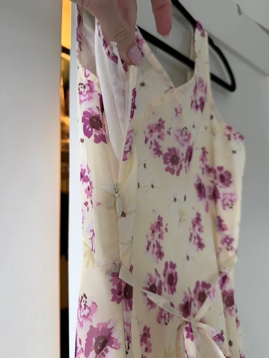 Princess Polly Nellie Floral Midi Dress Size US 0 Yellow Pink Floral - Picture 6 of 6